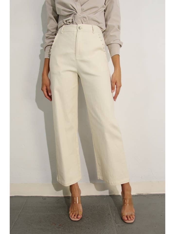 PANTALON LARGE EN COTON SERGÉ pour la vente par Mulla