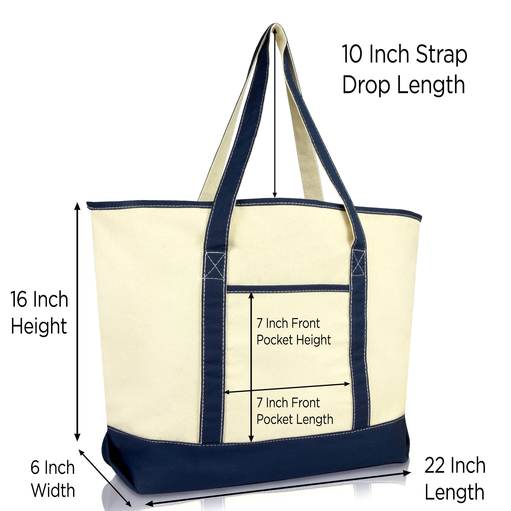 Dalix - Wholesale Tote Bag - Women's - DALIX 22" Open Top Heavy Duty Deluxe Tote Bag Outer Pocket26