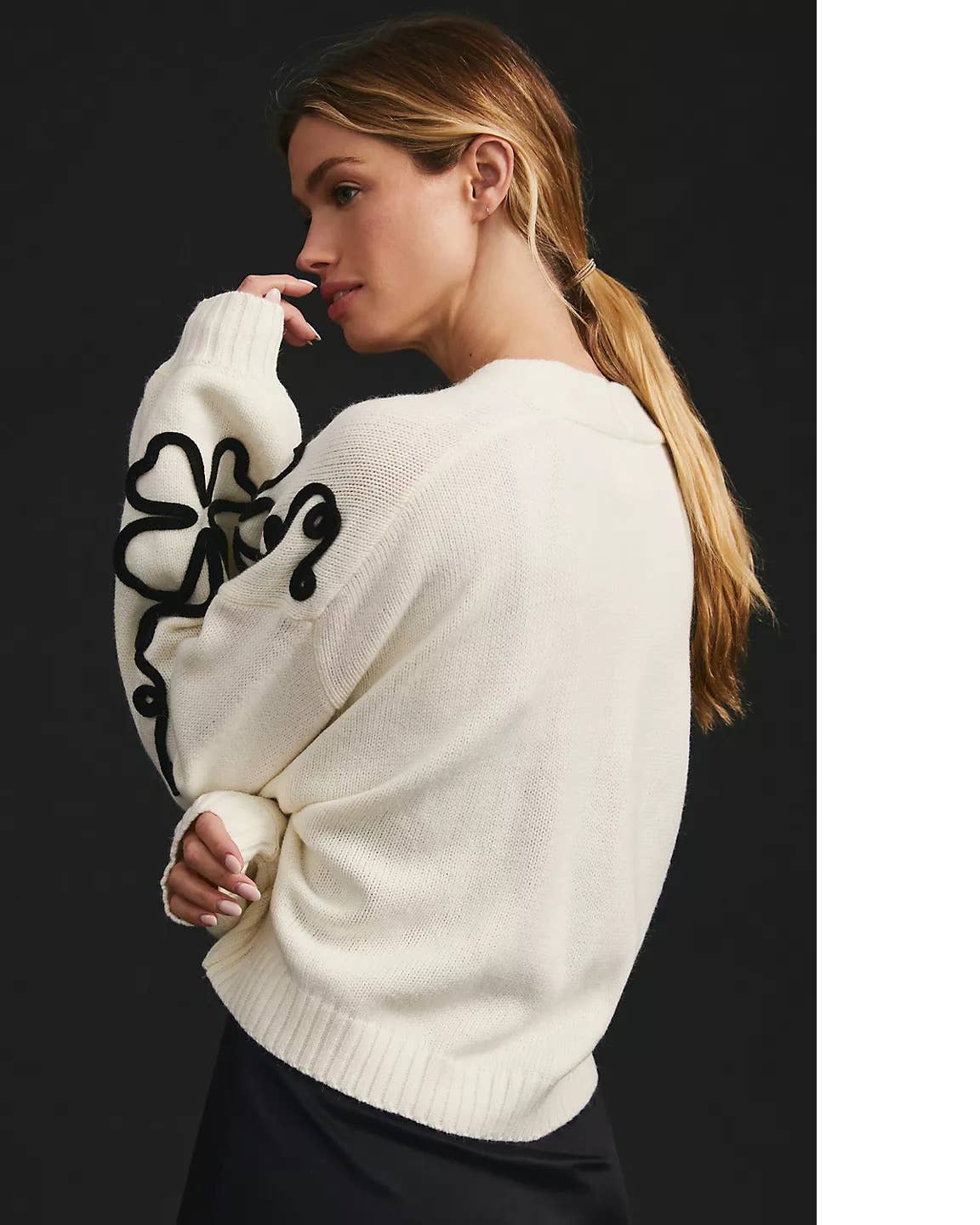 SAACHI – Engroshandel Cardigan - Dame – Beskåret Blomstret Squiggle Cardigan12