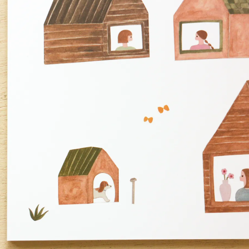 「FUNJI」In Japan - Wholesale Notebook - NECKTIE A5 Japanese Grid Notebook – Cute House Illustration3