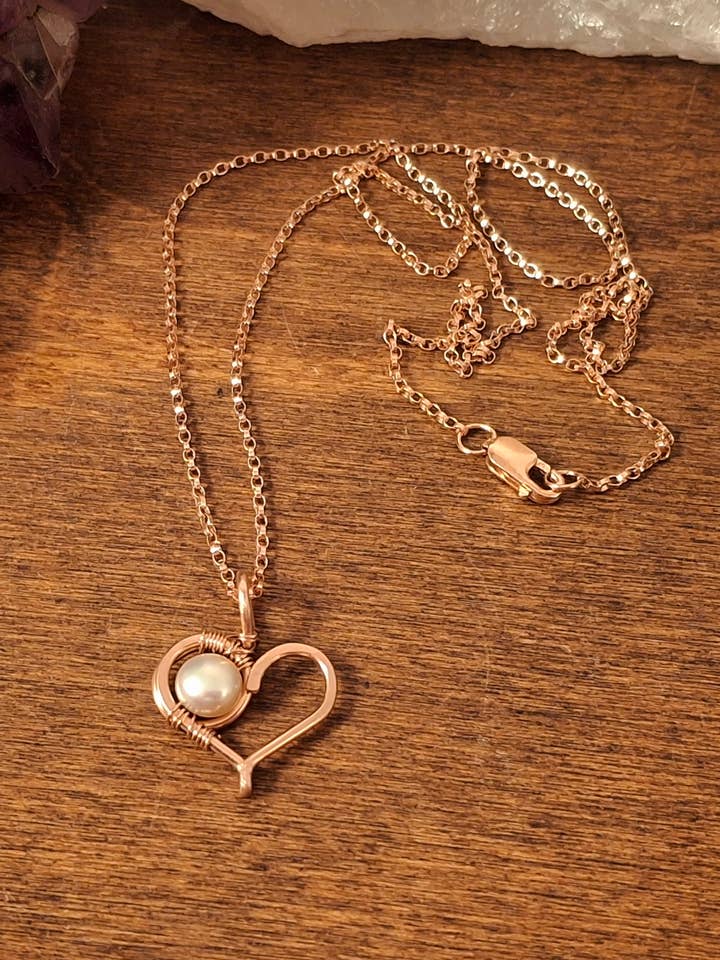 Gemstone Heart Pendant Necklace for wholesale by Cat Horn Accessory