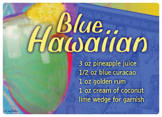 American Products Group, Inc - Wholesale Cutting Board - 5" x 7" Blue Hawaiian Magic Slice Bar Size0