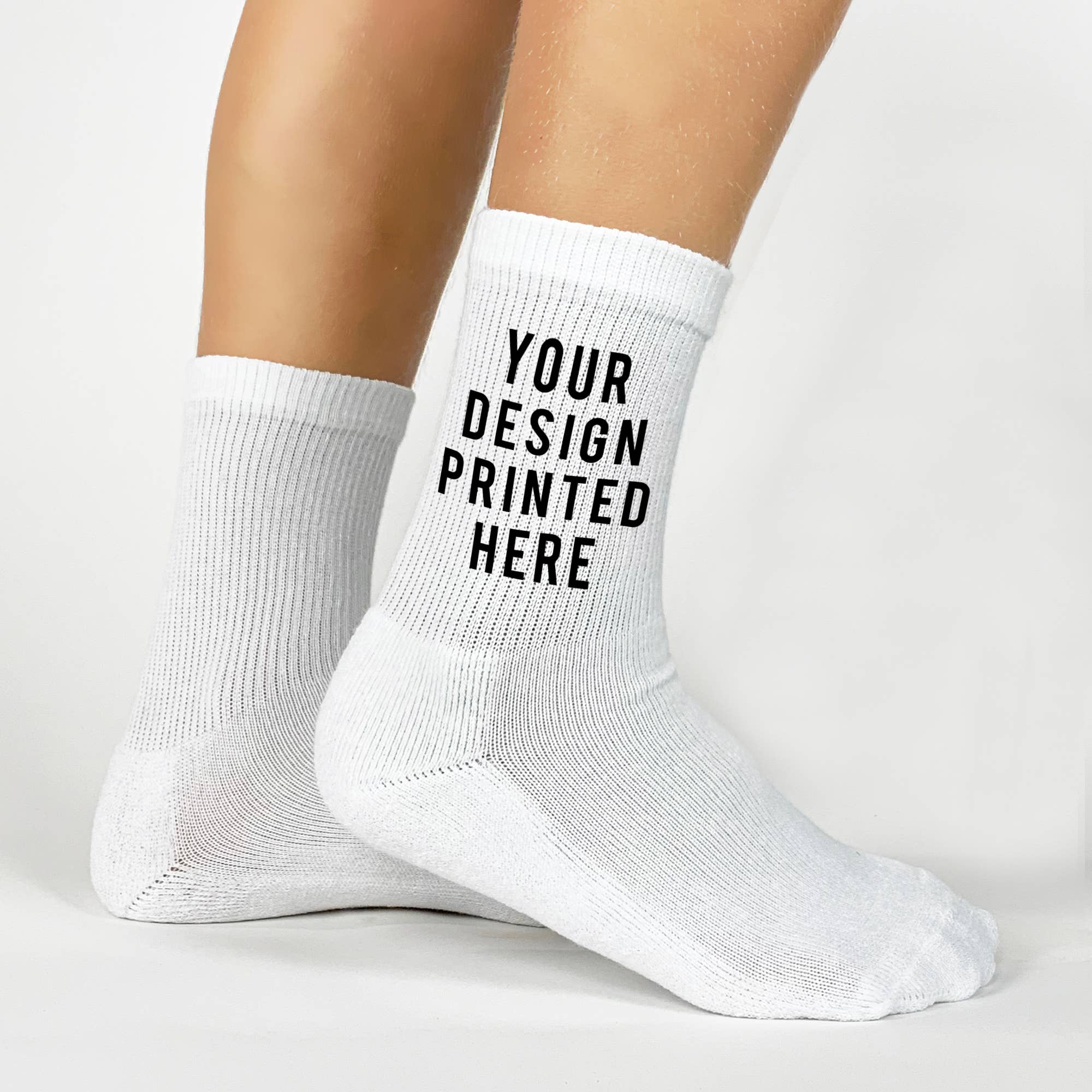 Sockprints - Wholesale Socks - Unisex - Add Your Design - Custom Printed Cotton Ribbed Crew Socks0