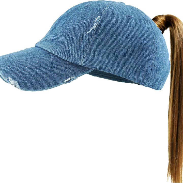 KBETHOS - Wholesale Ponytail cap – Women’s - Ponytail Washed Distressed Cotton Cap70