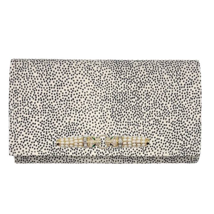 Garland Bags - Wholesale Clutch Bag - Women's - Black and White Speckled Clutch with black lining23
