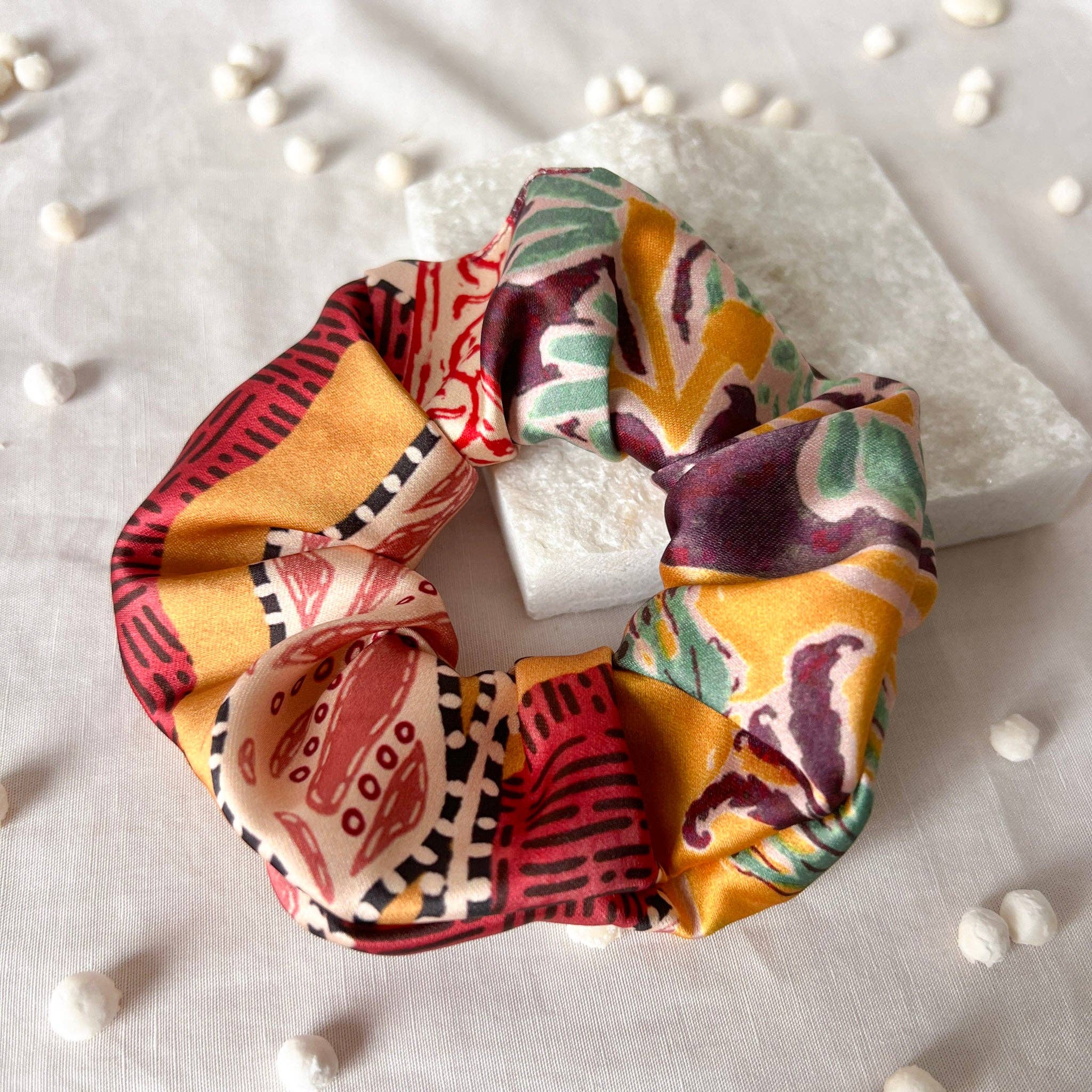 Not I But We - Wholesale Scrunchie - Women's - Ethically Made Pattern Satin Scrunchie | Made By Women1