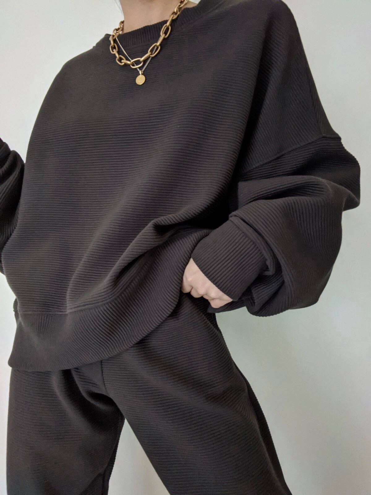 Na Nin – Großhandel Strickpullover – Damen – Margot Kurzes Sweatshirt aus Baumwolle mit Riffelmuster0