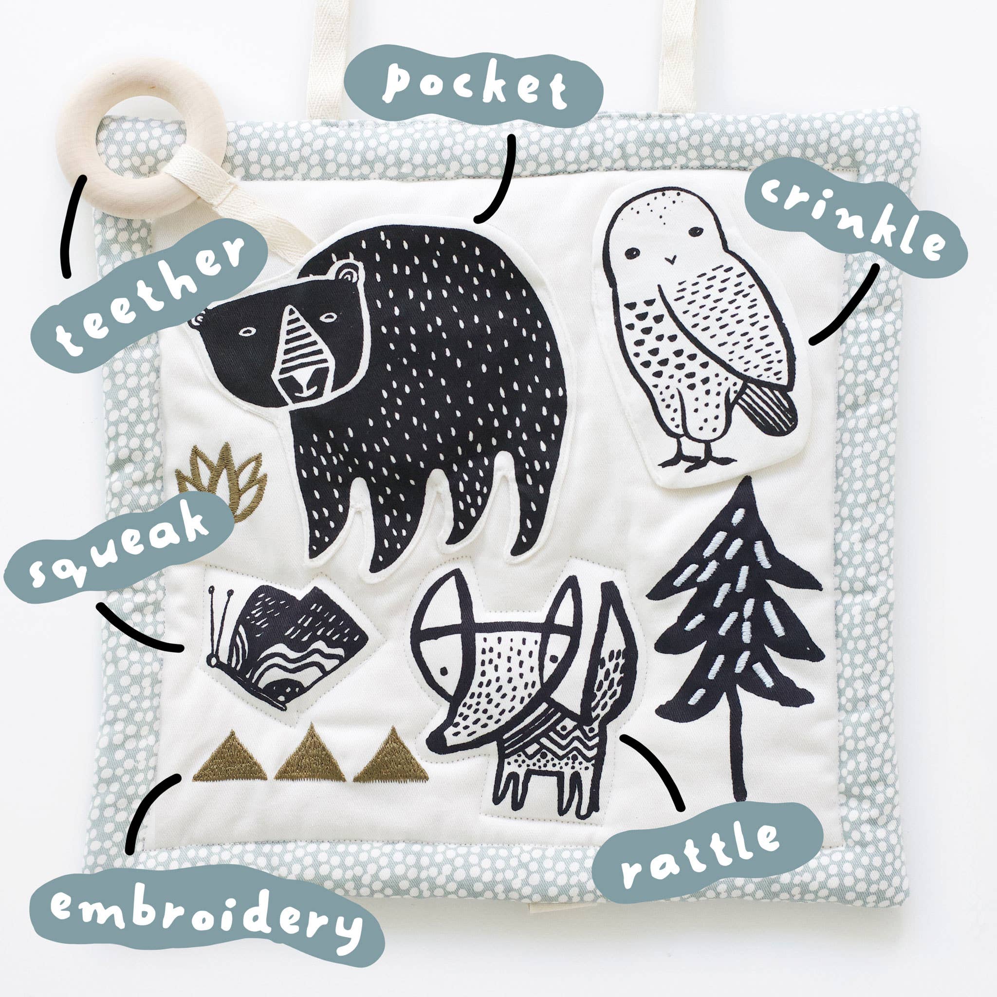 Wee Gallery - Wholesale Activity Pad - Kids & Baby - Organic Activity Pad for Baby - Woodland Animals5