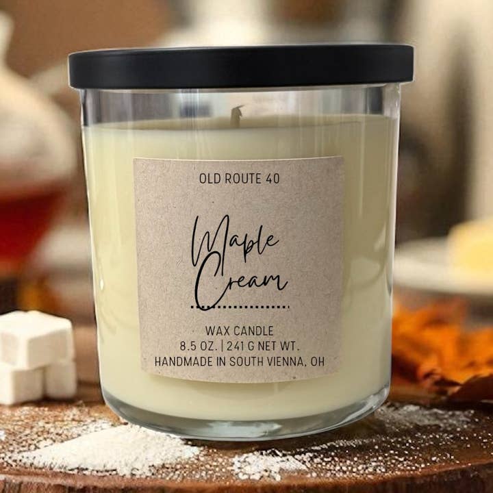 Maple Cream Candle for wholesale by Old Route 40