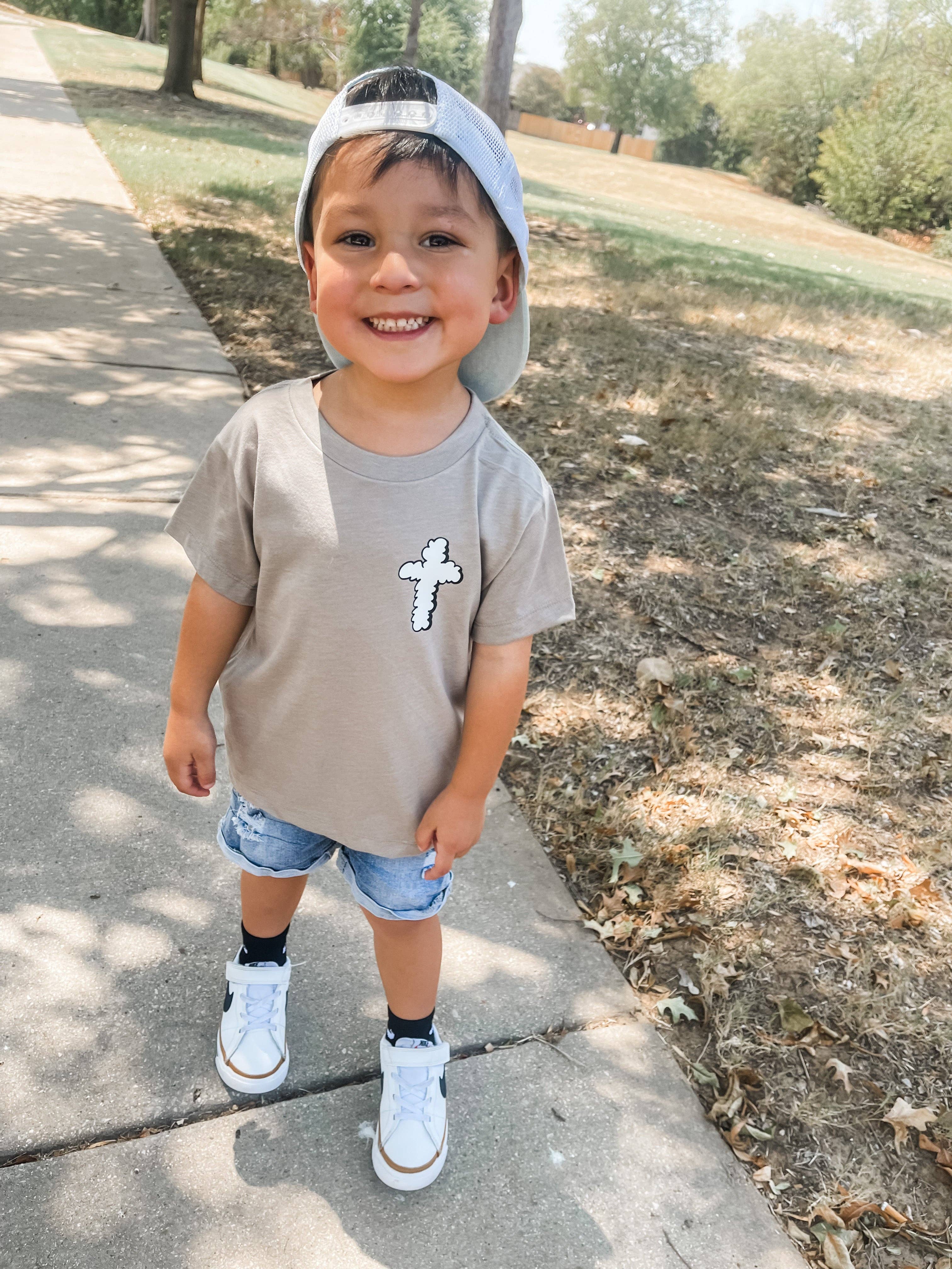 Salt + Salvation Threads – wholesale T-shirt med screentryck – Barn – Tryna Get to Heaven bro T-shirt för pojkar1