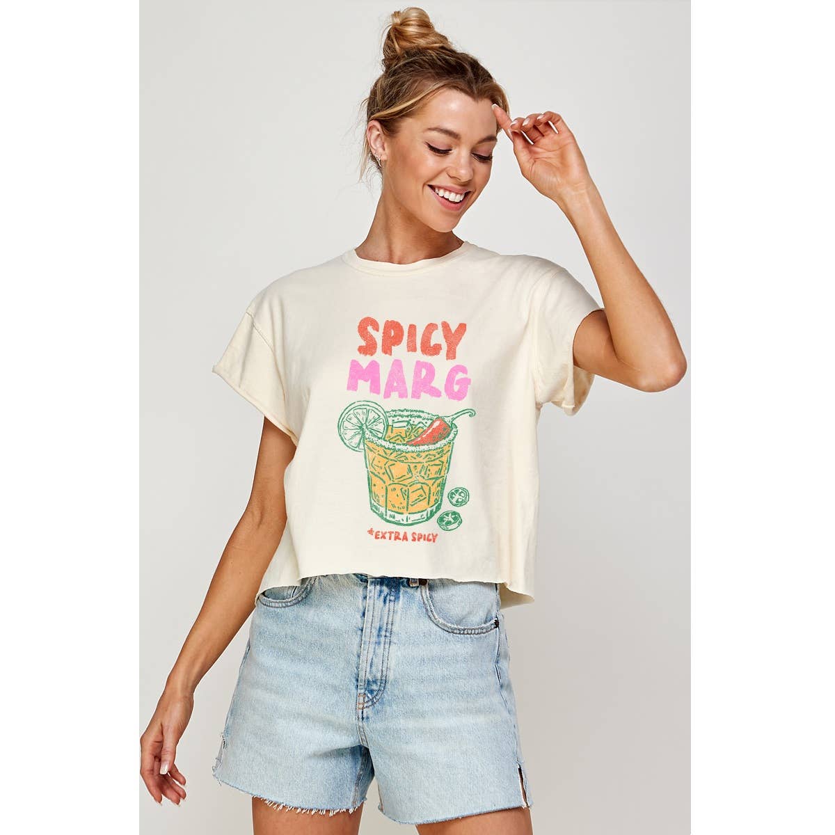 Illustrated Society - Wholesale T-Shirt (Graphic) - Women's - SPICY MARG VINTAGE GRAPHIC CROP TOP2