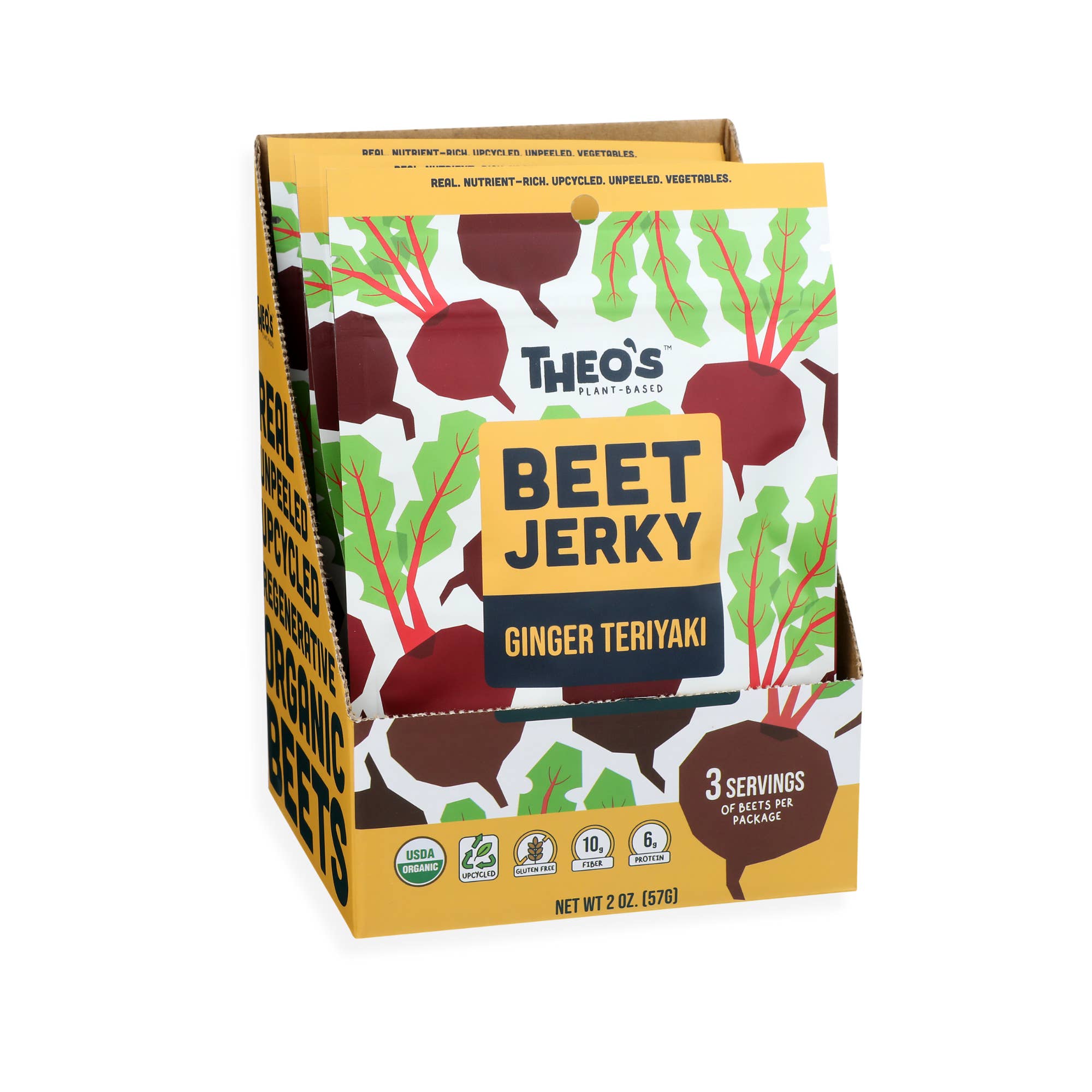 Theo's Plant-Based - Wholesale Jerky - Beet Jerky Ginger Teriyaki