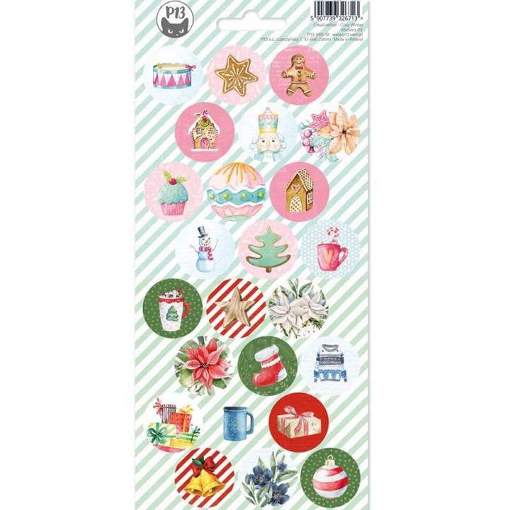 Stickerbogen Cosy Winter - Creative Pad 02, 10,5 x 23cm für den Großhandel von P13