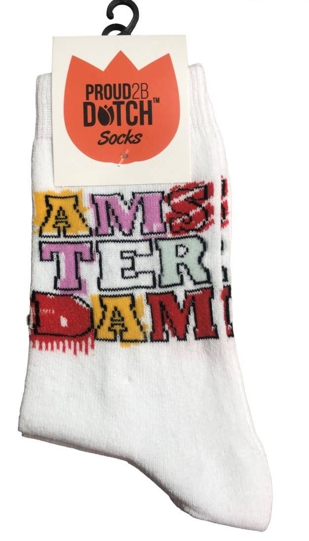 TRAAGOODS.COM - Wholesale Sokken - Uniseks - Sokken Ams-Ter-Dam Wit1