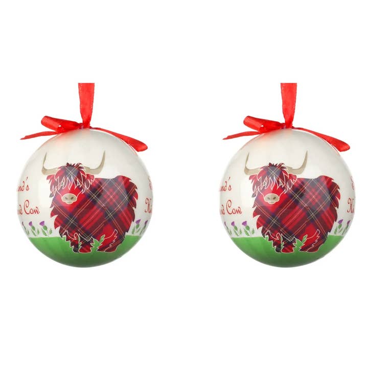 Dublin Gift Company - Wholesale Christmas Decoration - Highland Cow Tree Bauble0