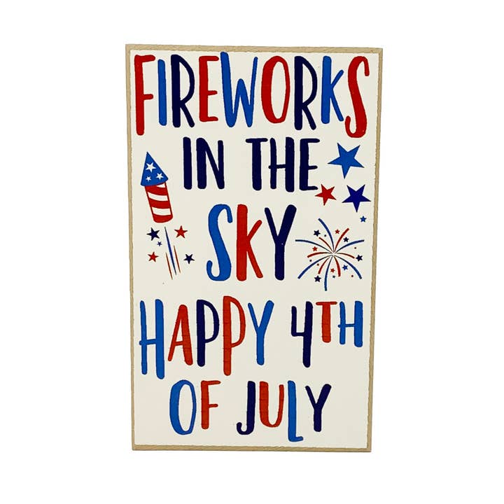 4th of July Sign - Firework Kisses 3x5 in for wholesale by Crafts With a Side of You LLC