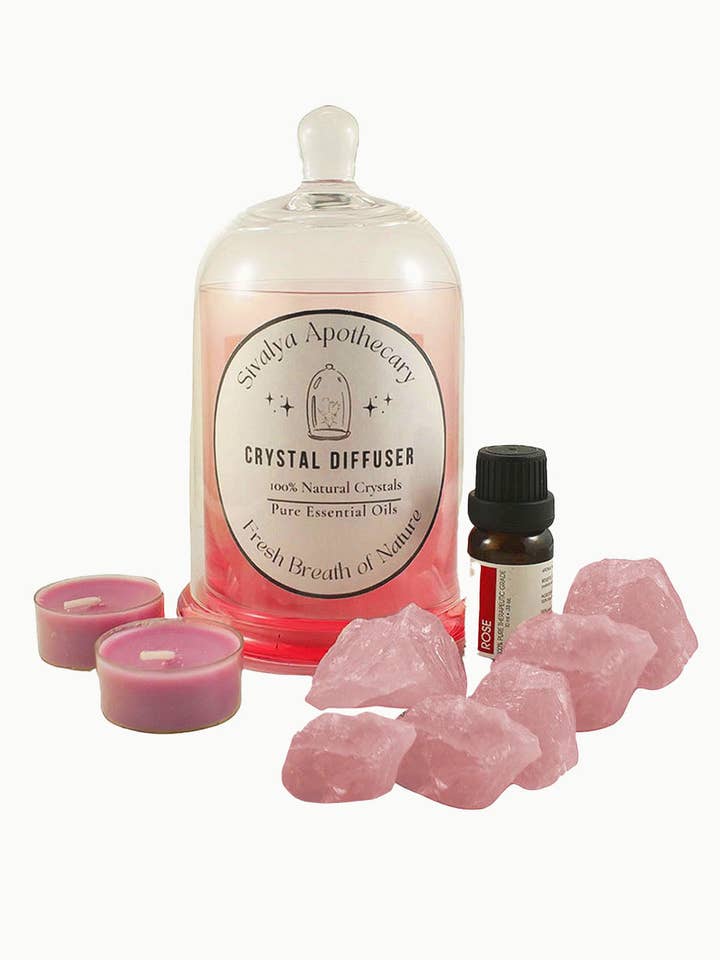 Diffuseur à cristaux magnétiques Sivalya Love - Quartz rose et huile de rose pour la vente par Sivalya