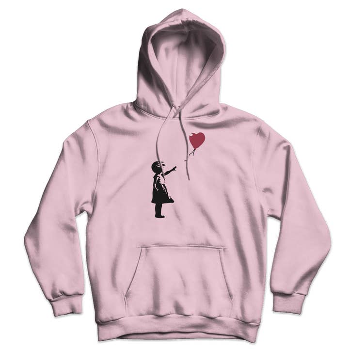 Art-O-Rama Shop – Engroshandel Hoodie – Unisex – Banksy Pigen med en rød ballonkunstværk Unisex hættetrøje3