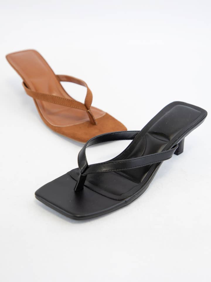 CCOCCI - Wholesale Low heels – Women′s - ABLE-06 THONG STRAP SQUARE-TOE SLIP-ON KITTEN HEEL8