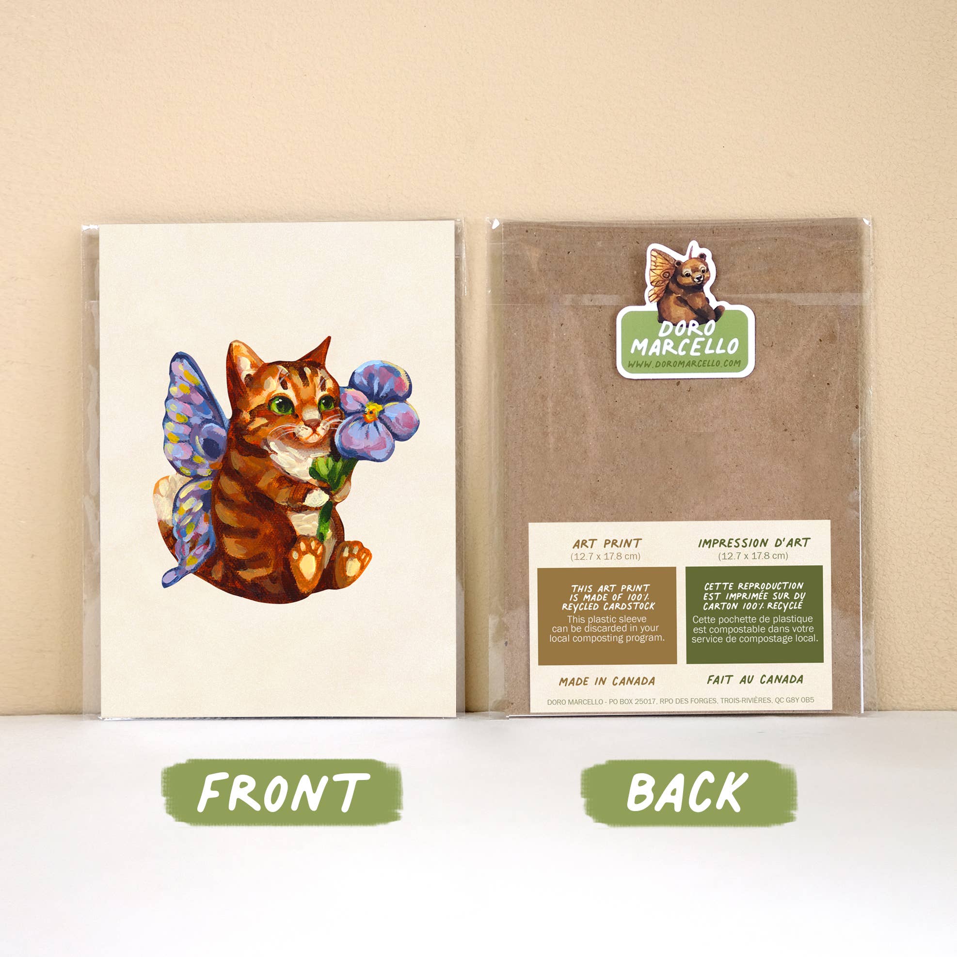 Doro Marcello - Wholesale Art Print - Fairy Cat Art Print | 5x7'' | Cute Whimsical Animal Wall Art3