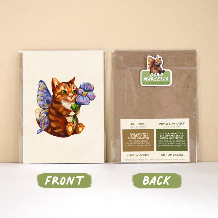 Doro Marcello - Wholesale Art Print - Fairy Cat Art Print | 5x7'' | Cute Whimsical Animal Wall Art3