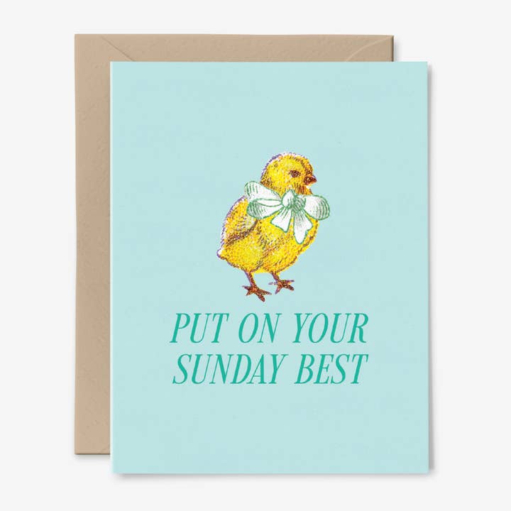 Put On Your Sunday Best | Carte de Pâques | Cute Chick pour la vente par Hemlock House Studio