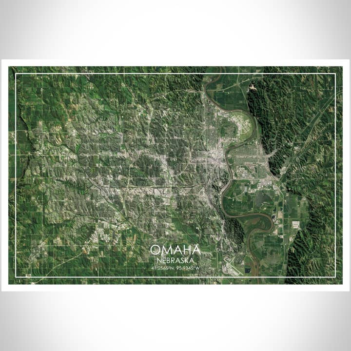JACE.design - Wholesale Art Print - Omaha NE Map Print Satellite3
