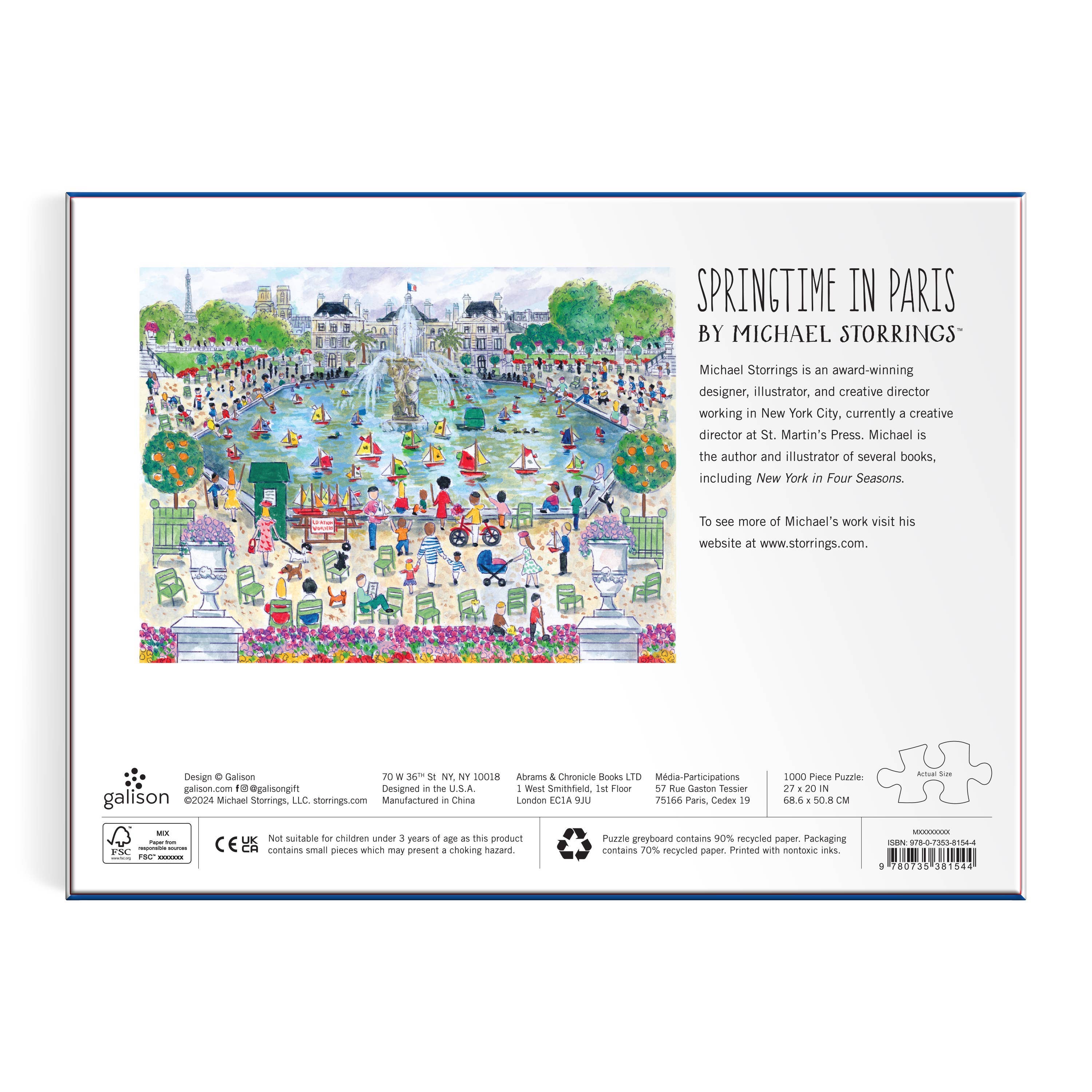 Chronicle Books - Wholesale Puzzle - Adult - Michael Storrings Springtime in Paris 1000 Piece Puzzle3