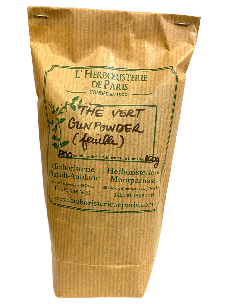 L'HERBORISTERIE DE PARIS – wholesale Health/detox tea – ORGANIC GUNPOWDER GREEN TEA 100G HERBORISTERIE DE PARIS0