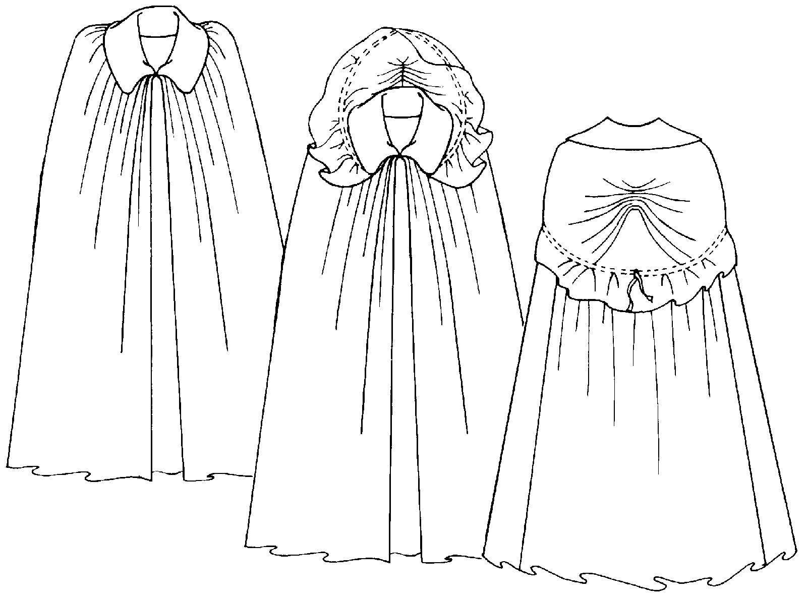 Folkwear – wholesale Costume – Women's – 207 Kinsale Cloak - Sewing Pattern9