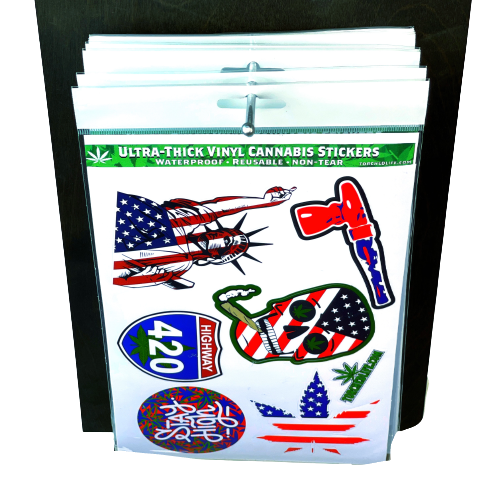 Torched Life – Großhandel Aufkleber – Marihuana-Aufkleber, Americana, 6er-Set1