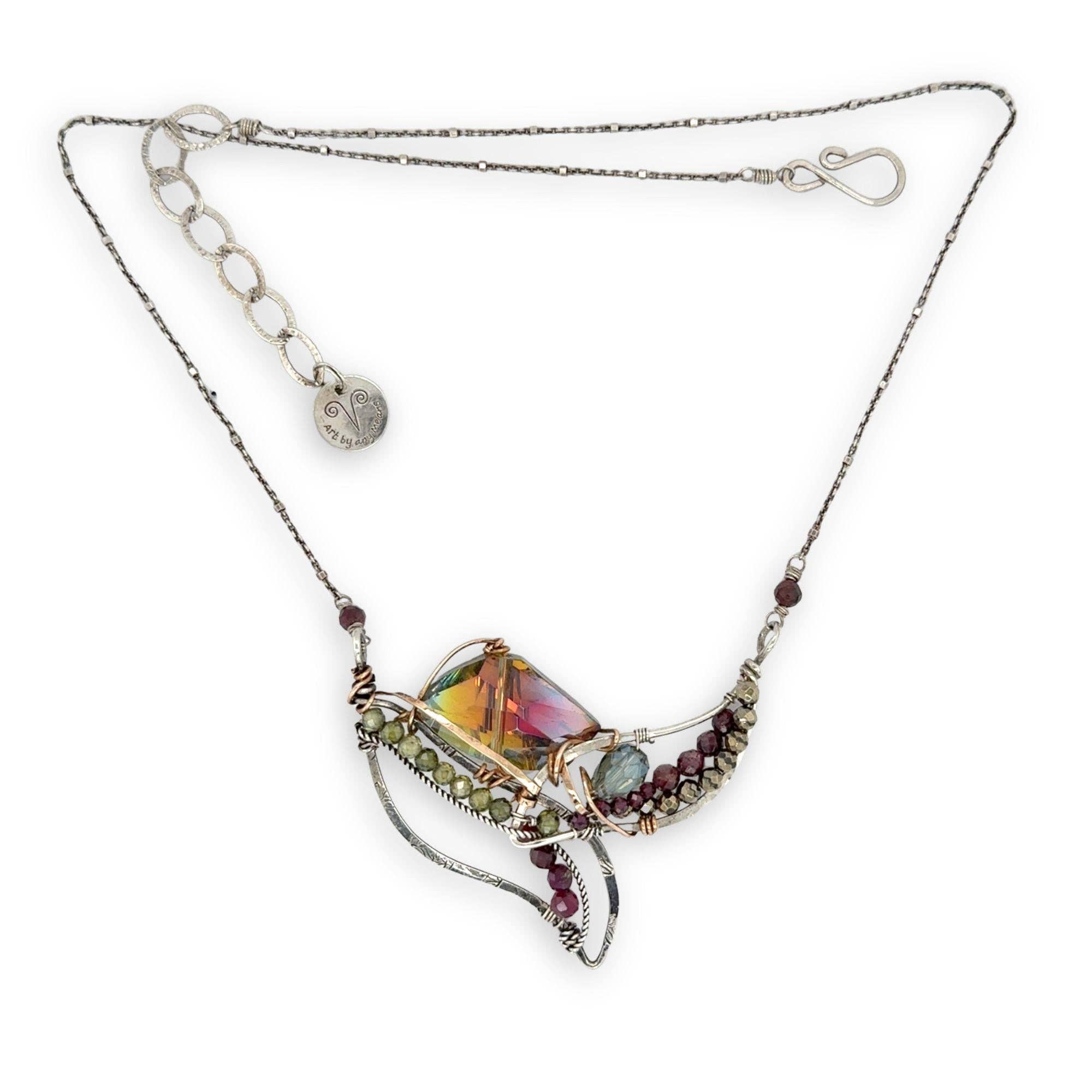 Art by any Means Jewelry – wholesale Pendant/charm necklace – Humming Bird Crystal Necklace 80197N3