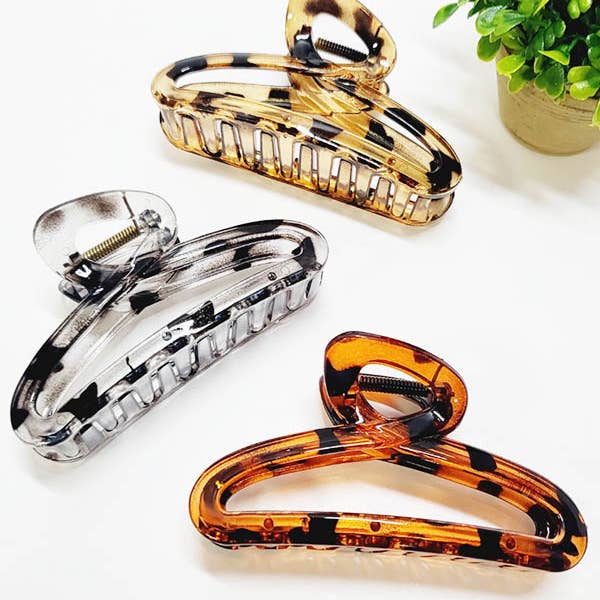 Funteze - Wholesale Hair Clip - Women's - Translucent Animal and Solid Color Hair Claw Clip