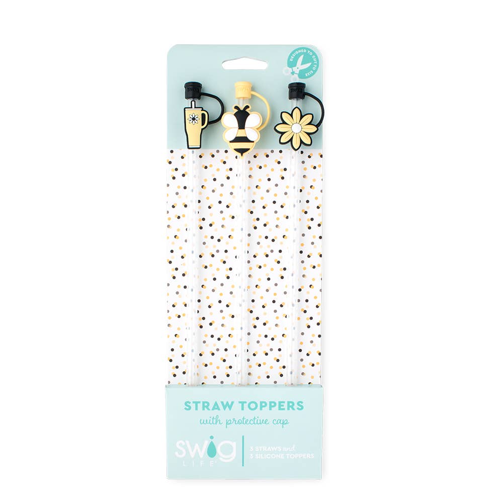 Swig Life - Wholesale Drinking Straw - Busy Bee Straw Topper Set 1