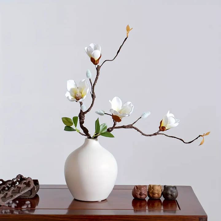 Huis Van Merken - Wholesale Artificial Flowers - 1pc Magnolia with artificial branches 42cm home decoration2