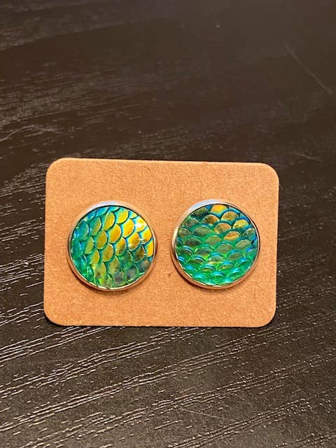 SMA Artistry Creations - Vendita all'ingrosso Orecchini a bottone - Orecchini a bottone con cabochon a sirena da 12 mm6