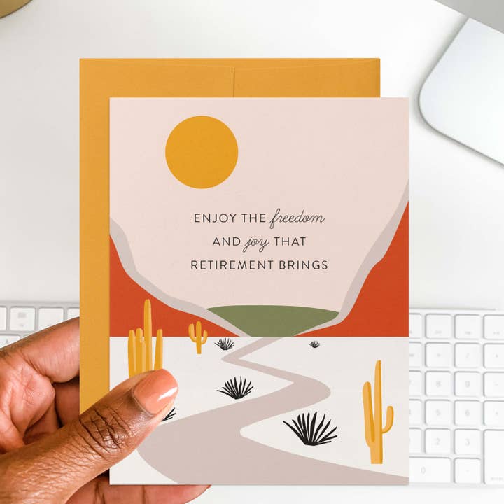 BlĂș Rose - Wholesale Retirement Card - Freedom and Joy Retirement Greeting Card