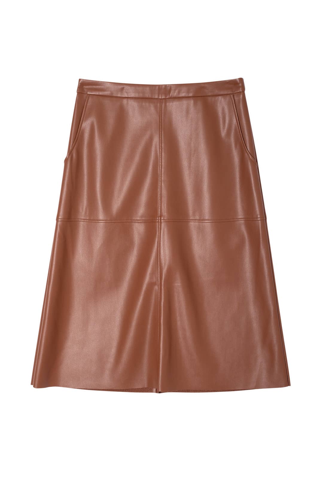 Skirt 'TOSCANA' | faux-leather A-line in almond for wholesale on Faire1