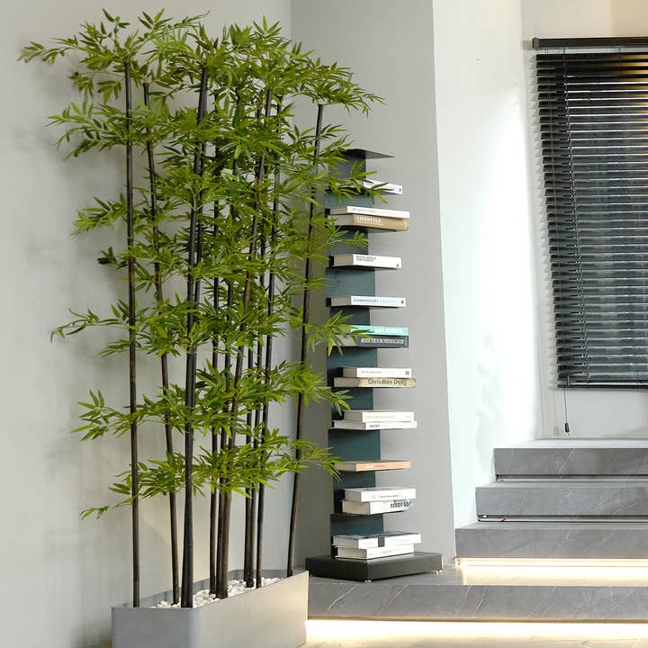 MinxNY - Wholesale Artificial Plant - 84" Artificial Faux Bamboo Plant in Grey Planter