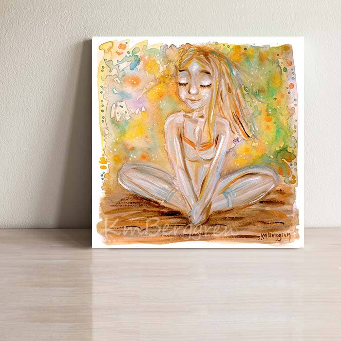 Katie m. Berggren art & design, LLC - Wholesale Art Print - Aura - Sunny Young Woman in Yoga Pose Art Print