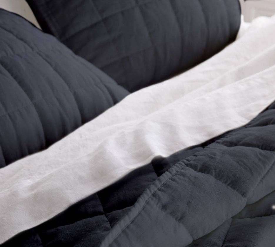 The Tangerine Store - Wholesale Bedding Set - Box stitch - Linen Cotton Quilt Sets50