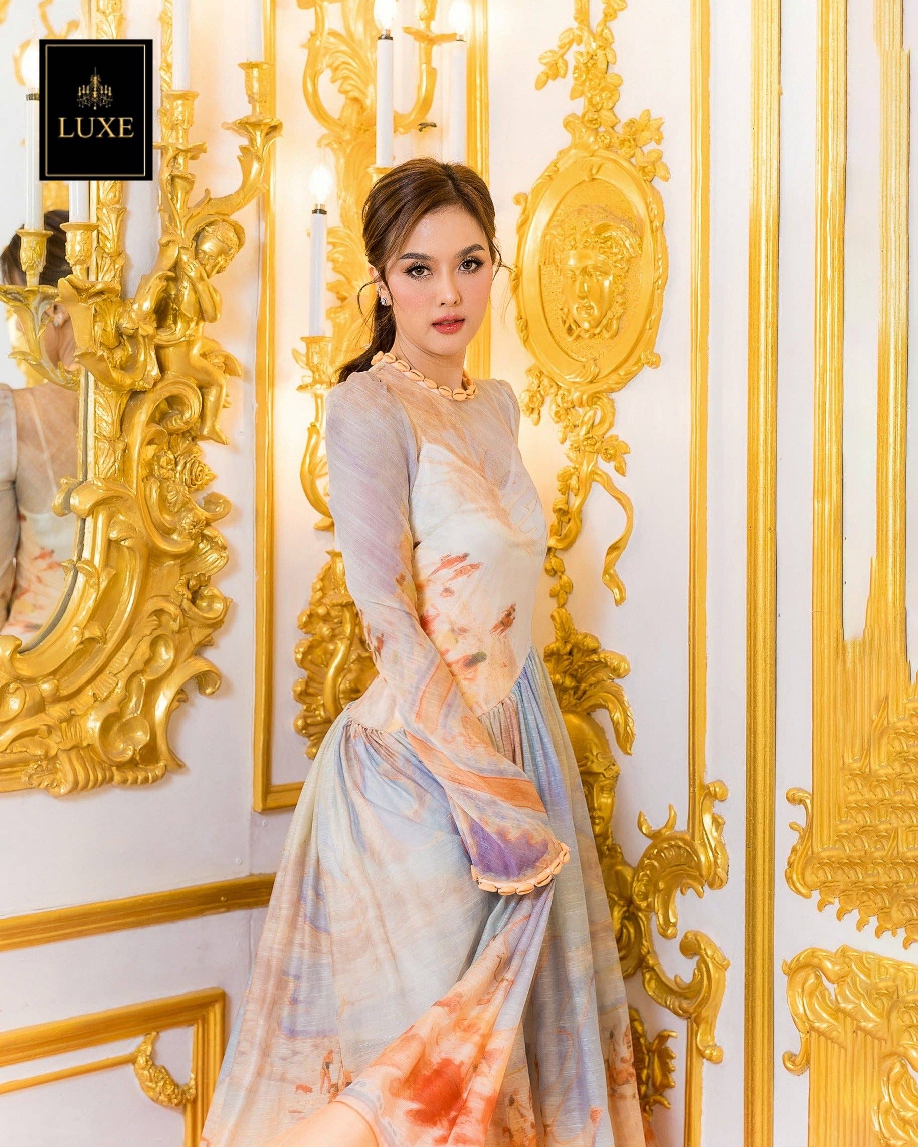 AlexyDesings – Engroshandel Kjole - Dame – Broderet skrå langærmet kjole5