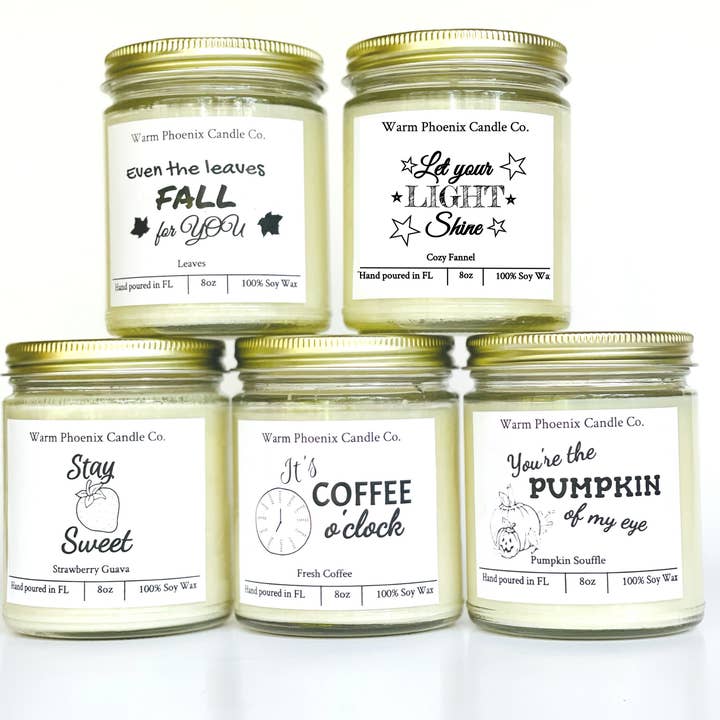 Warm Phoenix Candle Co. - Wholesale Jar/Filled Candle - Sage Lavender Handmade Soy Candle, Custom Company Name Label5