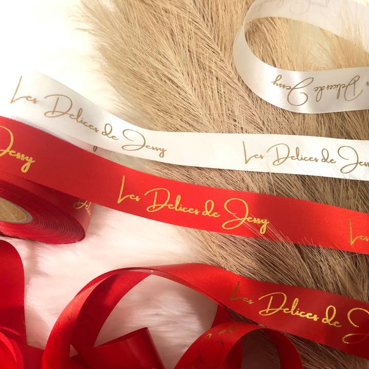 1” Custom Ribbon Print for Business Branding for wholesale by Add Ribbons Co.