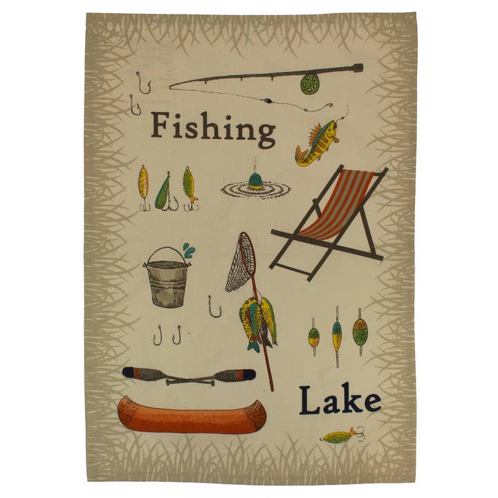SALE Fishing Gear Kitchen Towel for wholesale by Beachcombers