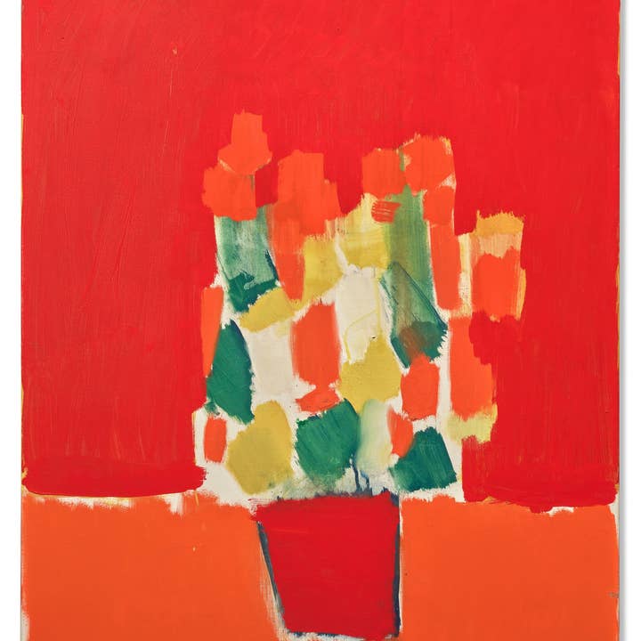 Fleurs Rouges (Red Flowers) 1952, Abstract Still Life by Nicolas de Staël for wholesale by PERIOD PRINTS