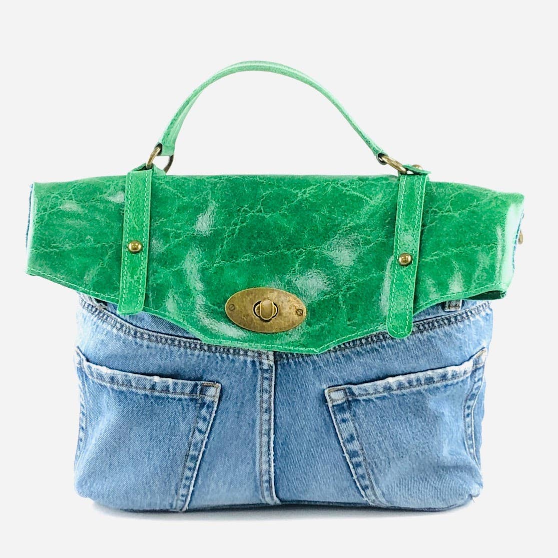 MILANO AMOUR - Wholesale Top Handle Bag - Women's - POSTINA LEONARDO VINTAGE DENIM PATTA SHINYLAMB COVER3