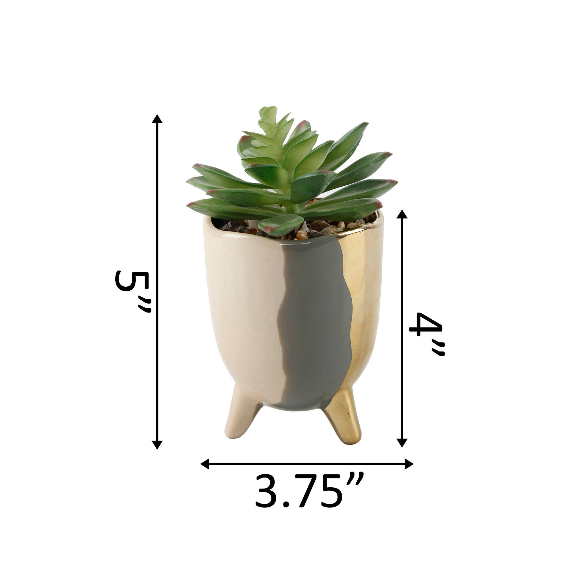 Flora Bunda Inc – wholesale Artificial plant – 3.75" 3-TONE FOOTED CERAMIC Artificial Succulent  (SM)4