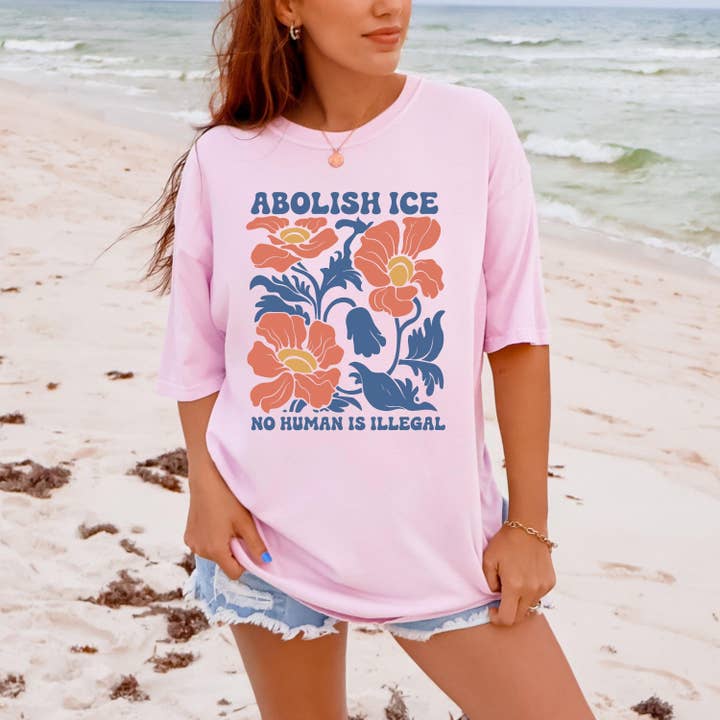 CVH DREAMY LTD - Wholesale T-Shirt (Graphic) - Women's - Abolish Ice No Human is Illegal Shirt, Ice Protest Shirt1