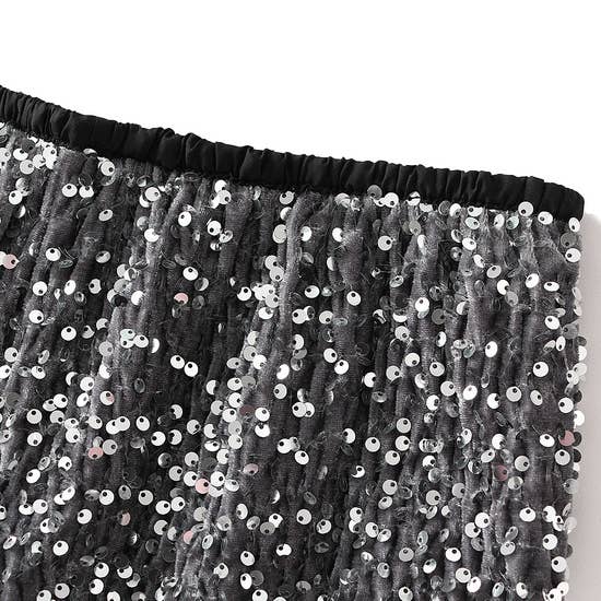 Rosa Clothing - Wholesale Skirt - Women's - Christmas Sequin column skirt with back slit - one size13